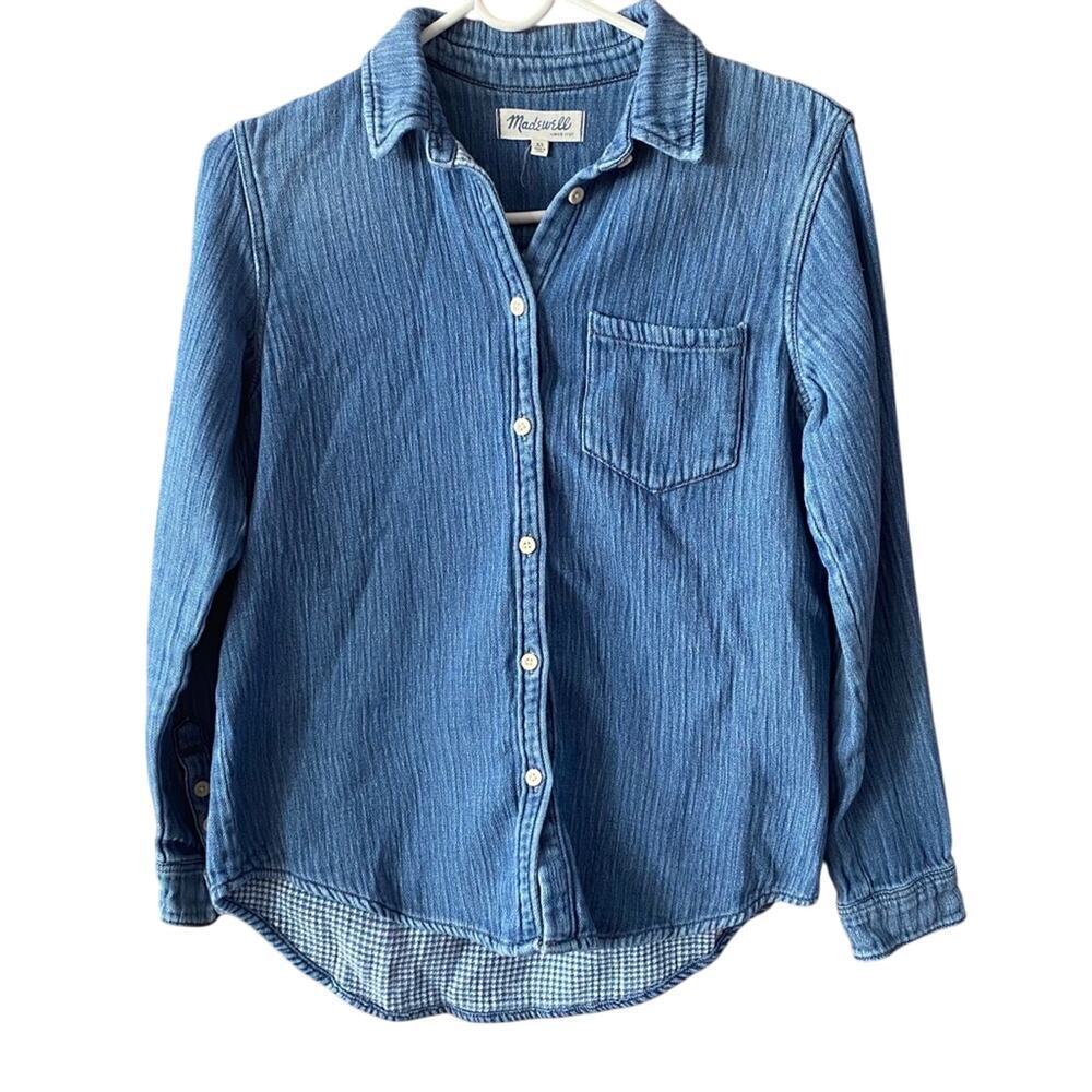 Madewell Button Down Denim Shirt Sz XS Long Sleeve Jean Shirt Western